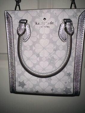 Kate Spade silver star-print crossbody